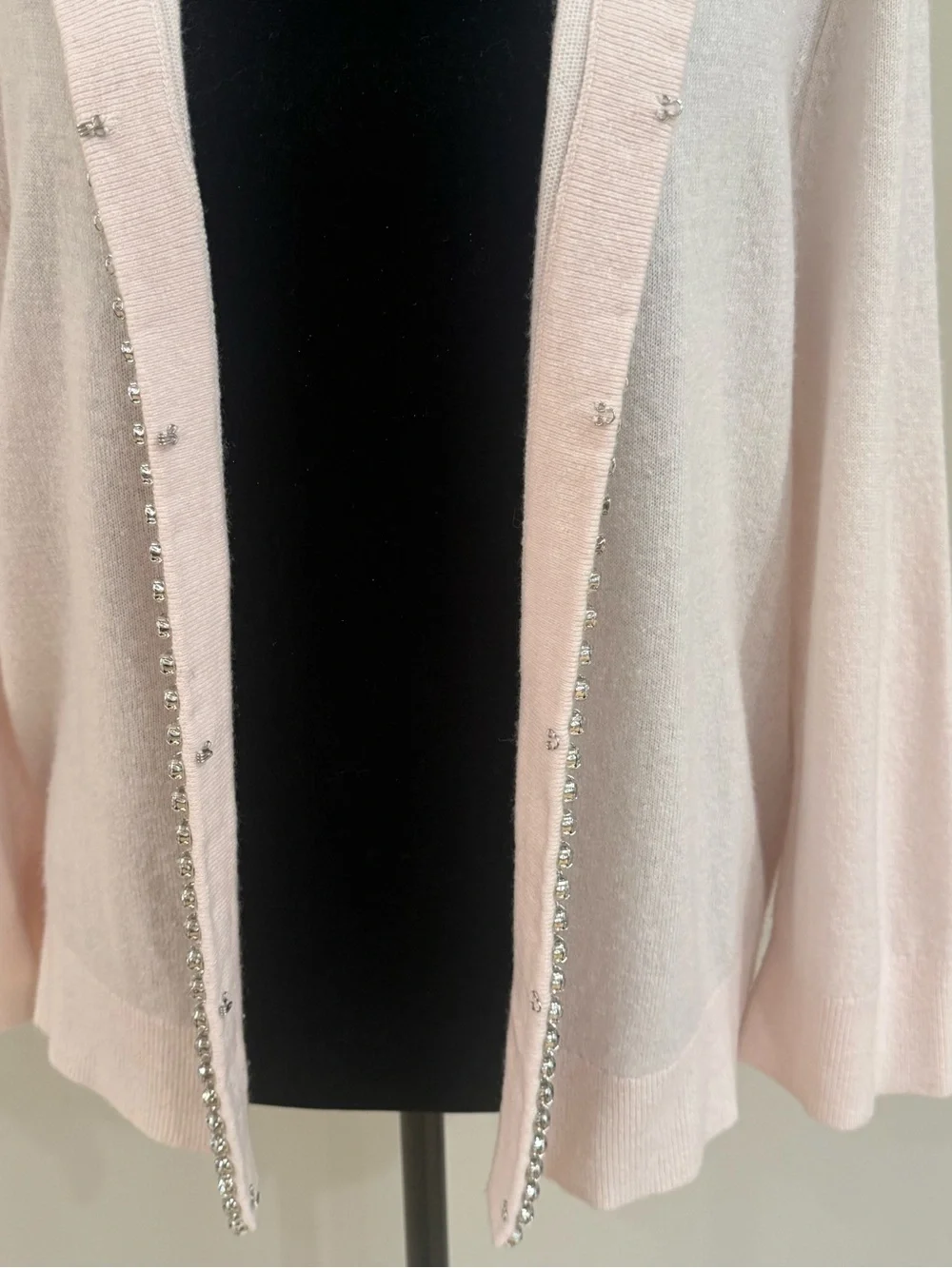 kate spade Pale Pink Jeweled-Trim Cardigan